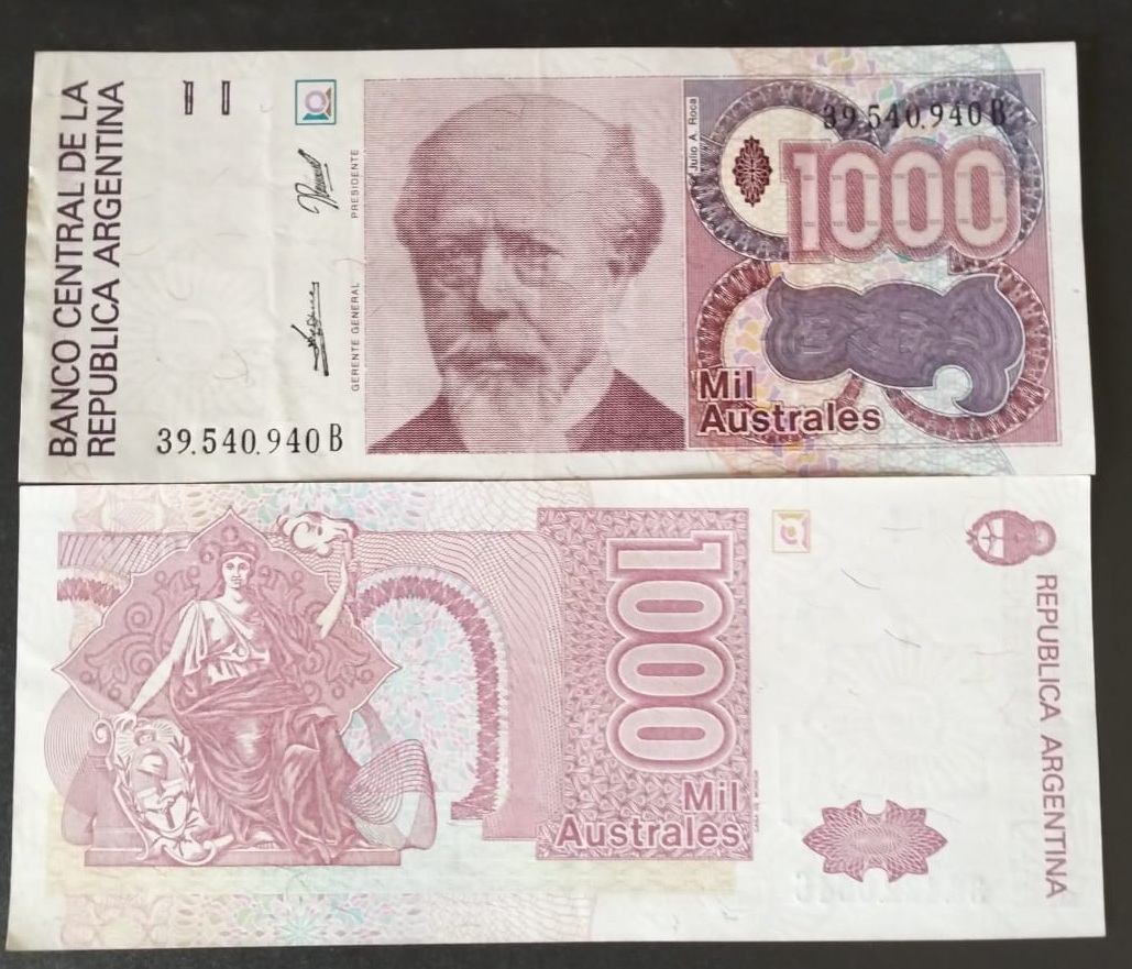 Argentina 1000 Australes # 913 – Currencywala